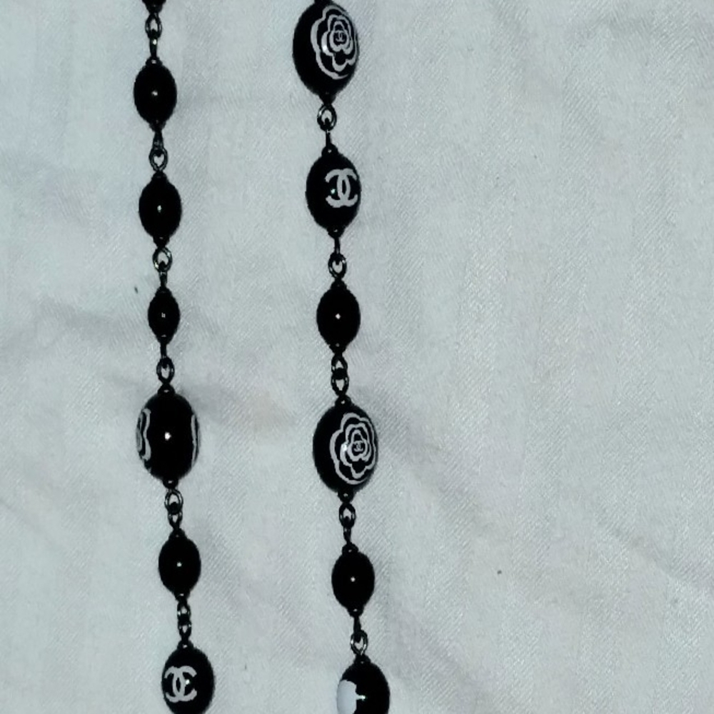 Chanel Elegant Black  Steel Beaded Necklace